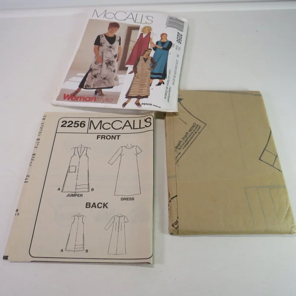 McCall's 2256 sewing pattern size 22 to 26 w, 40-44  EASY dress, jumper UNCUT